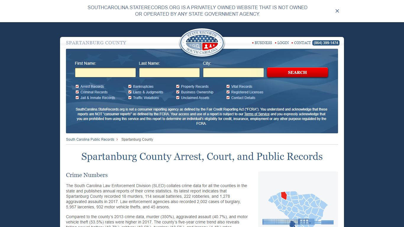 Spartanburg County Arrest, Court, and Public Records