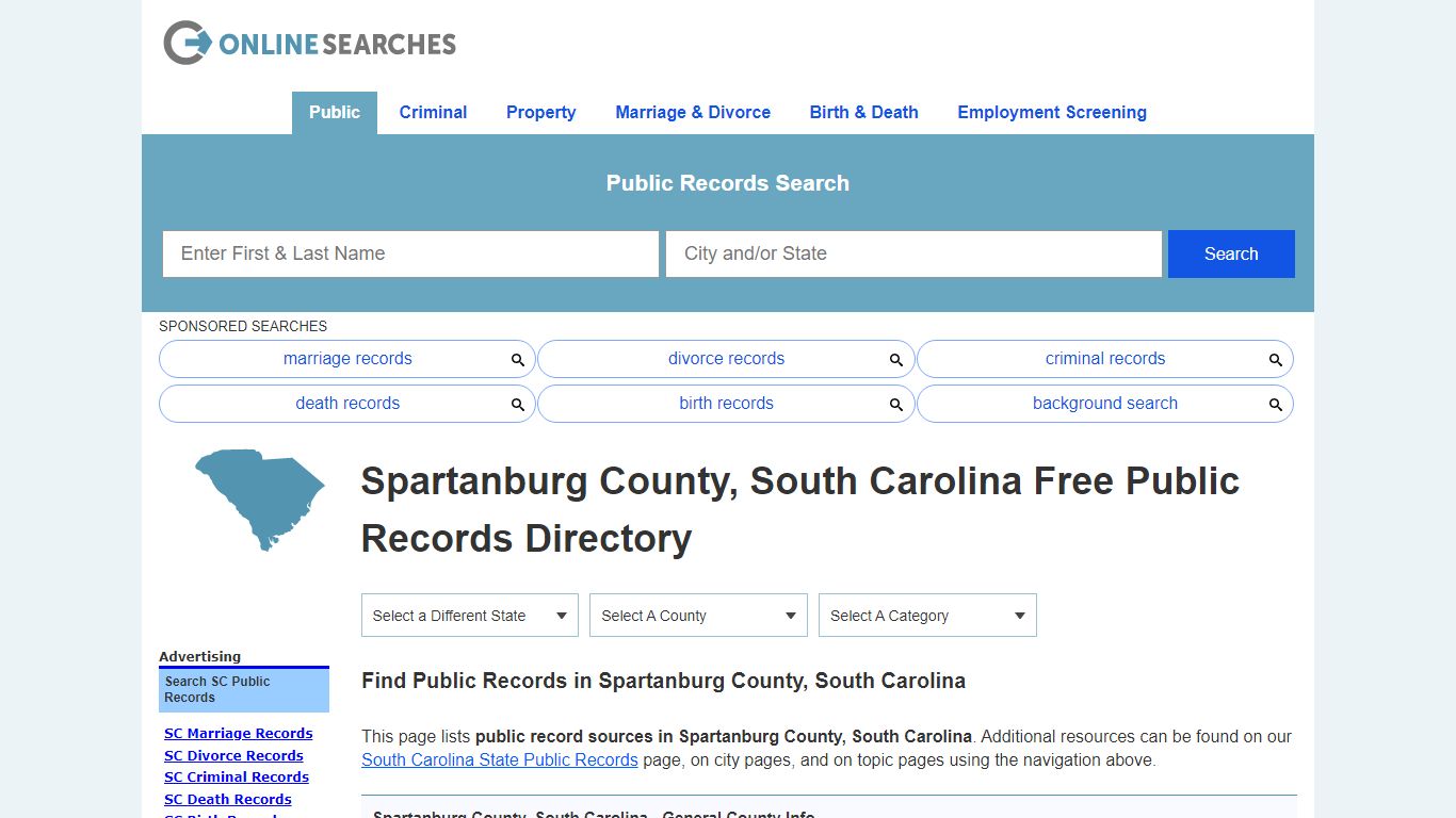 Spartanburg County, South Carolina Public Records Directory