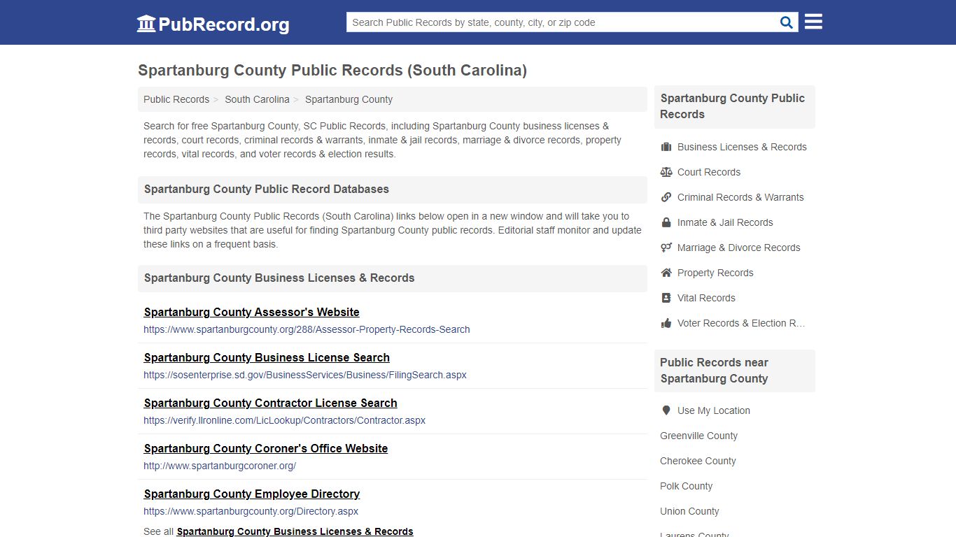 Free Spartanburg County Public Records (South Carolina ...