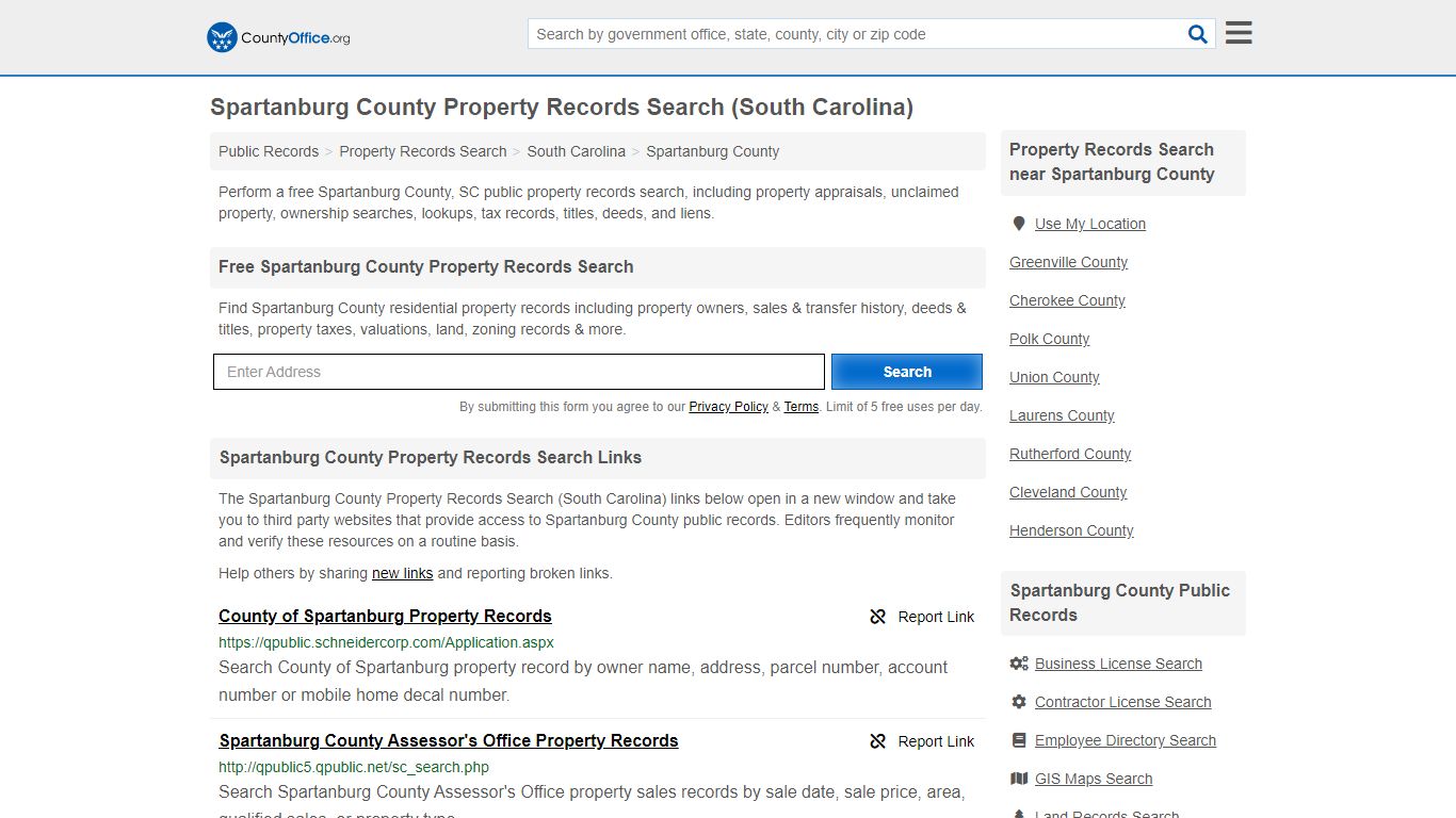 Property Records Search - Spartanburg County, SC ...